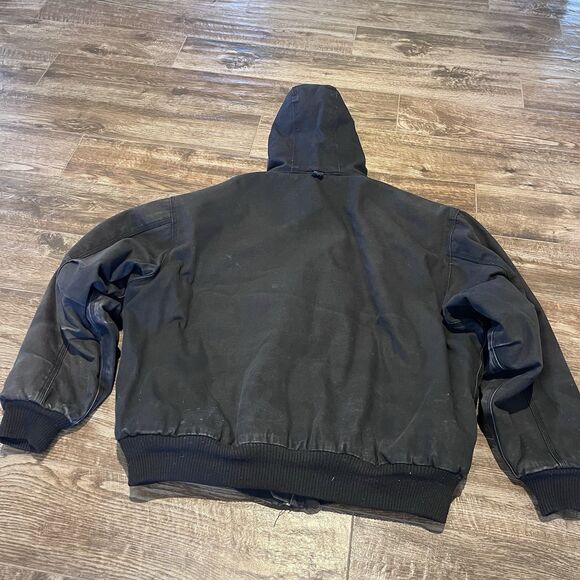 Walls Workwear Coat Black Mens XL Blanket Lined Hooded Canvas Jacket - Picture 15 of 16